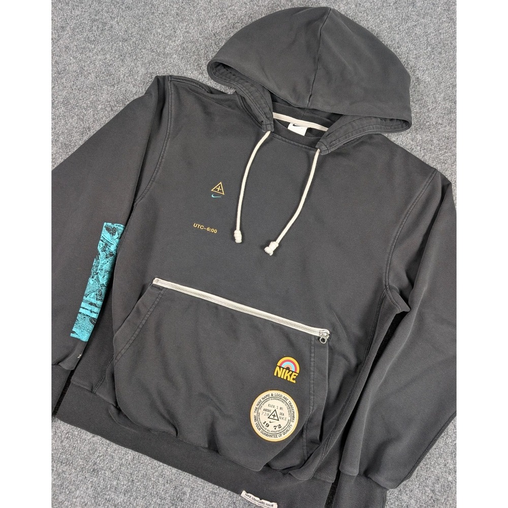 Nike Standard Issue The Organic High Basketball Hoodie Mens Small Black